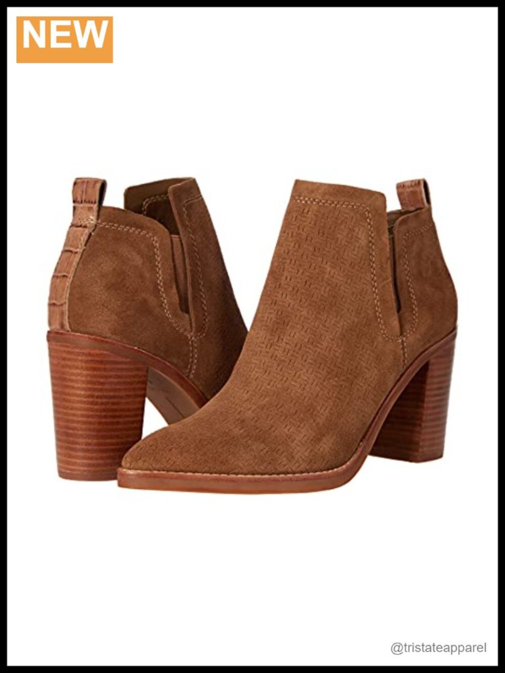 Dolce Vita Sirano Ankle Booties Suede Stacked Heel Pull On